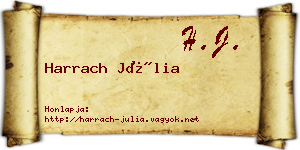 Harrach Júlia névjegykártya